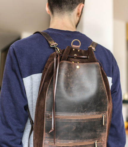 Designer Large Suede Backpack