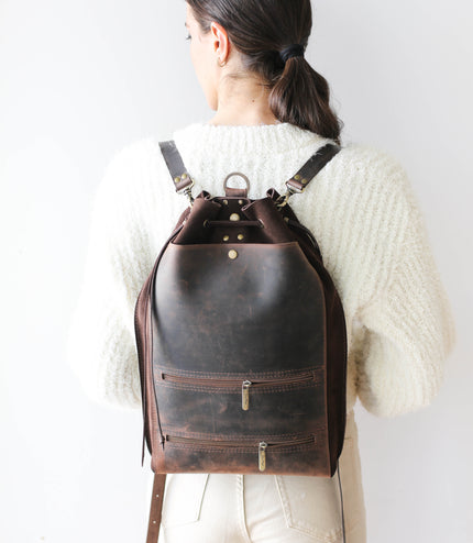 Designer Large Suede Backpack