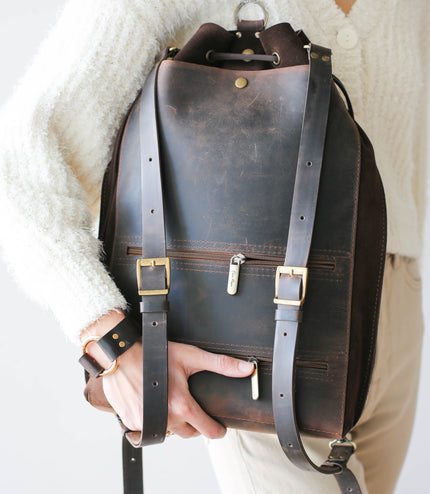 Designer Large Suede Backpack